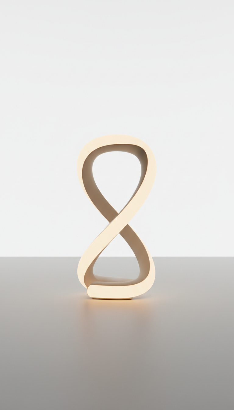 Sculptural LED Lamp in Brushed Metal